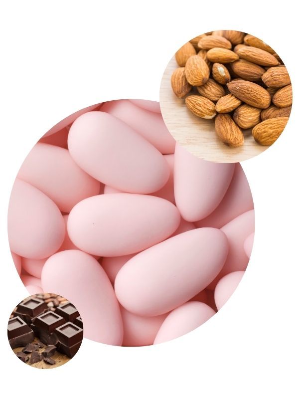 PRESTIGE Morbide Bontà Confetti Amandes Et Chocolat Rose 1Kg