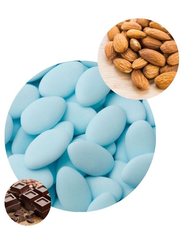 PRESTIGE Morbide Bontà Confetti Amandes Et Chocolat Bleu Clair 1Kg