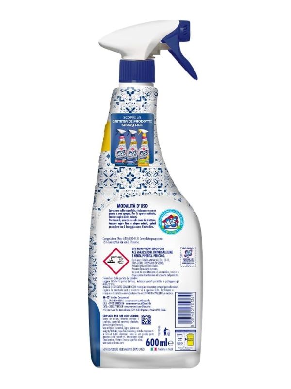 ACE Sgrassatore Spray Universale Lime E Menta 600Ml