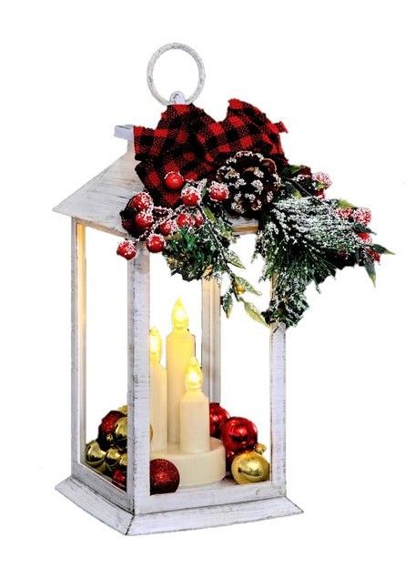 Lanterne Déco Avec Lumières 29Cm - Décoration De Noël