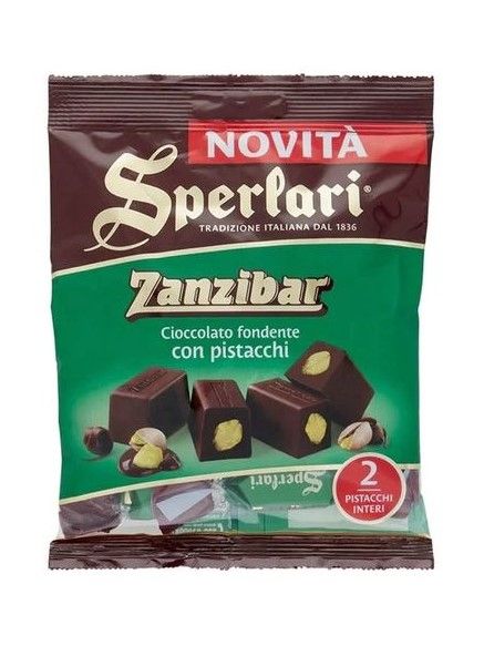 SPERLARI Zanzibar Con Pistacchio Ricoperti Di Cioccolato Fondente 117G 