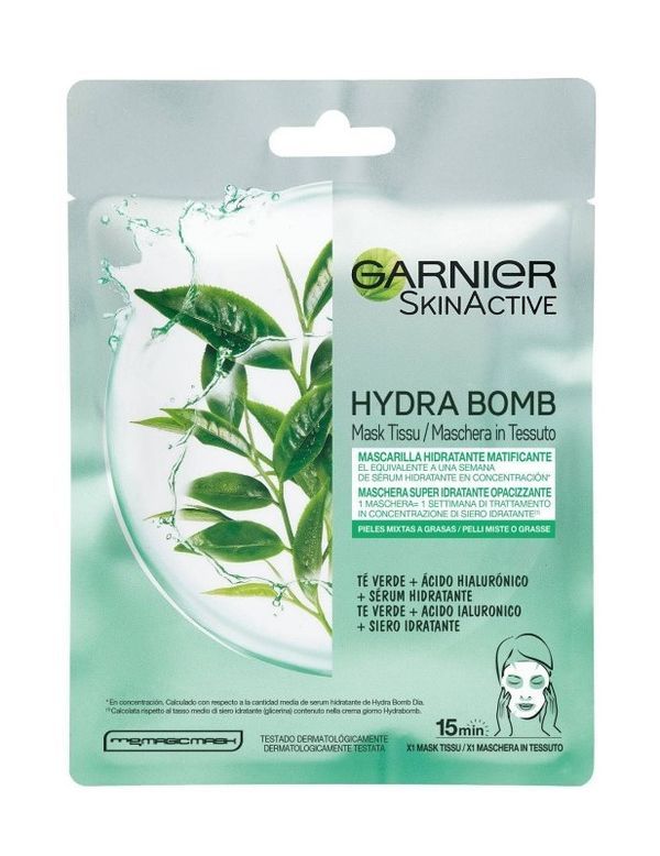 GARNIER Stoffmaske Hydra Bomb Super Feuchtigkeitsspendend Und Mattierend 32G