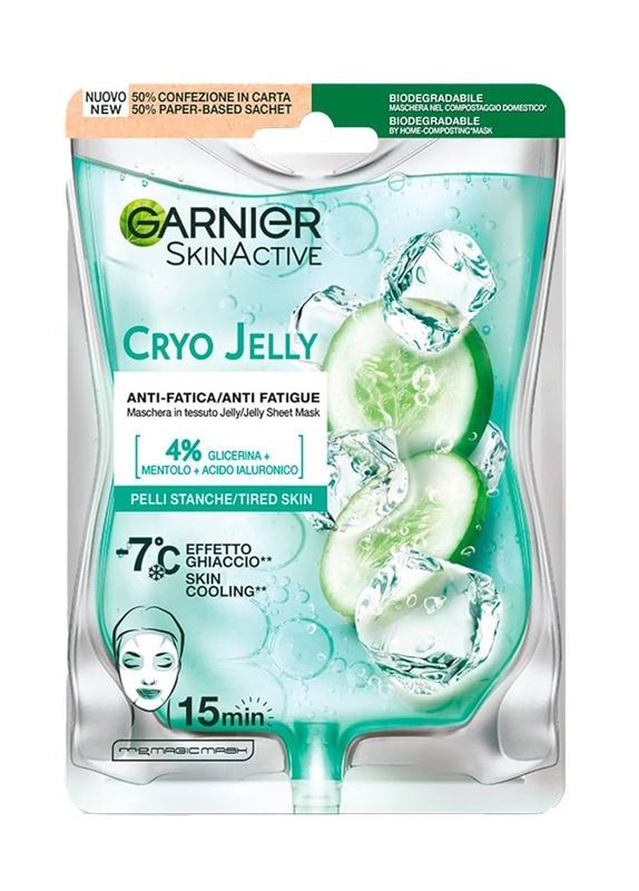 GARNIER Masque En Tissu Cryo Jelly Effet Glace Anti-Fatigue 28G