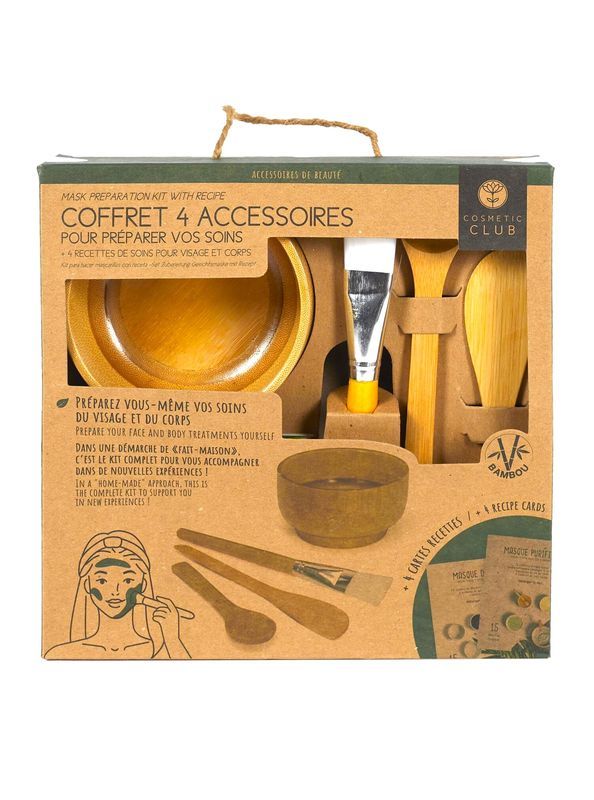  Kit Accessori Skincare In Legno   