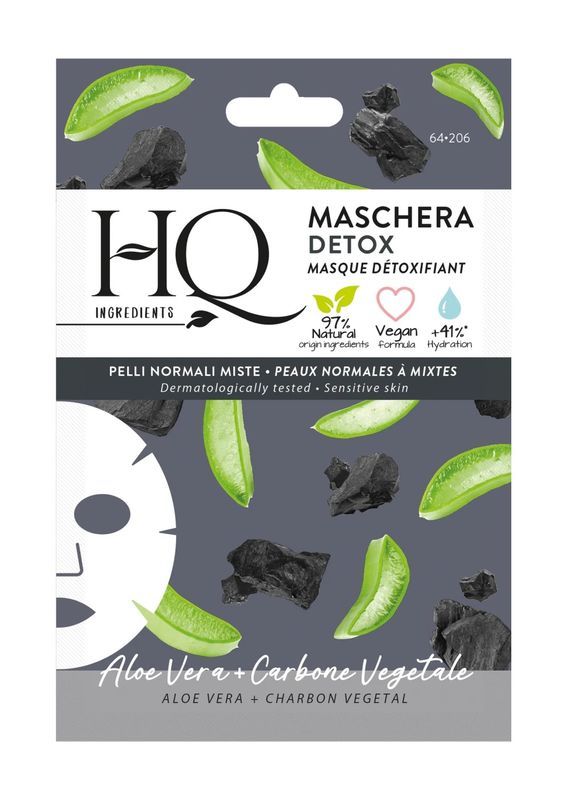 HQ Maschera In Tessuto Detox Pelli Miste 15Ml