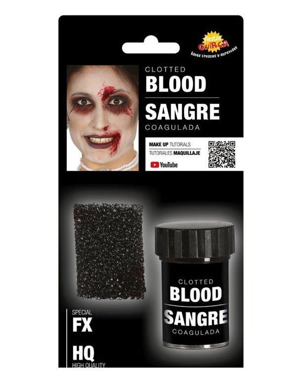 Accessorio Halloween Vasetto Sangue Coagulato Con Spugna   