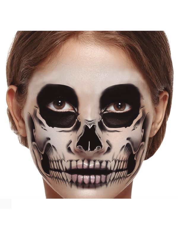 Accessoire D'Halloween Tatouages De Visage De Squelette  30X14Cm 