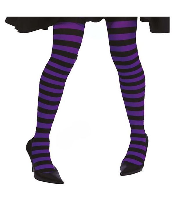 Accessoire D'Halloween Collant Rayé Violet   