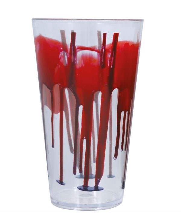 Party Halloween Verre Transparent Avec Du Sang  15Cm 