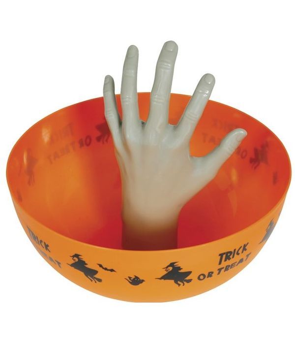 Party Halloween Orangefarbene Schale Mit Hand  25Cm 