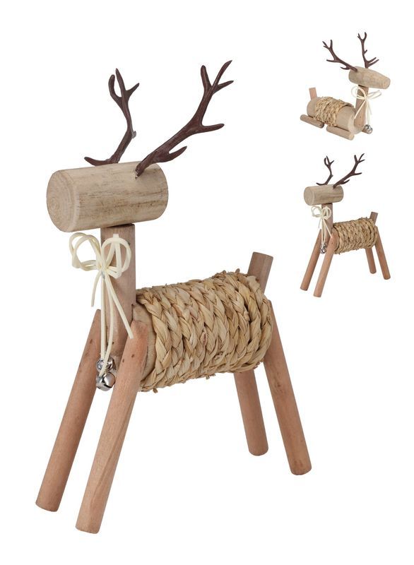 Accessoire De Noël Renne En Bois 18X27Cm  - Assortis