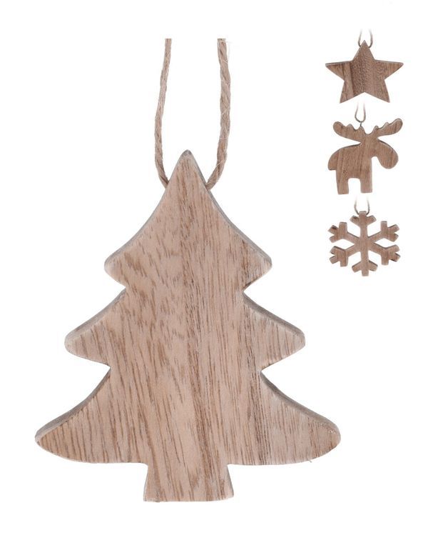 Pendentif De Noël En Bois 10Cm - Assortis