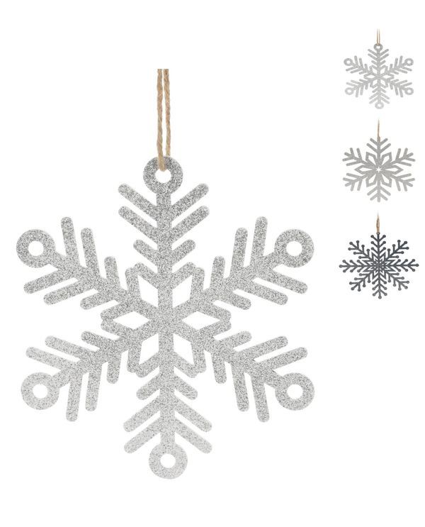 Pendente Natalizio Fiocco Di Neve 16Cm - Assortito