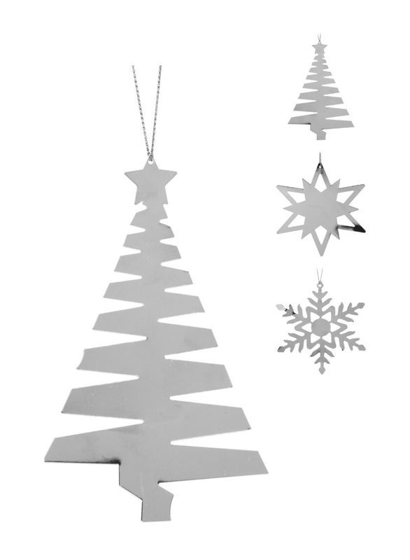 Pendentif De Noël 2 Pièces En Métal Argenté 9Cm - Assortis