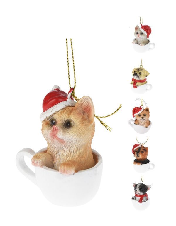 Pendente Natalizio Animale A Tema In Resina 6Cm - Assortito