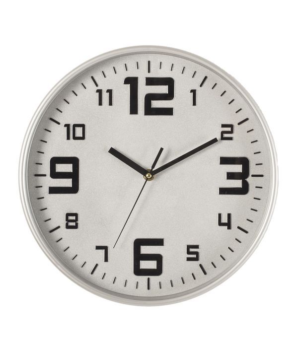 Horloge Murale En Plastique Elian Argent 30Cm