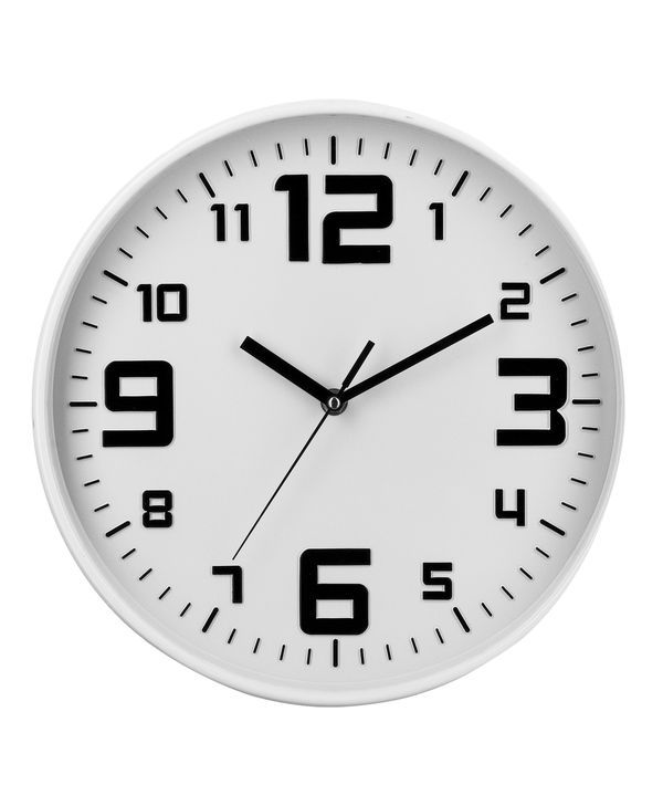 Horloge Murale En Plastique Elian Blanc 30Cm