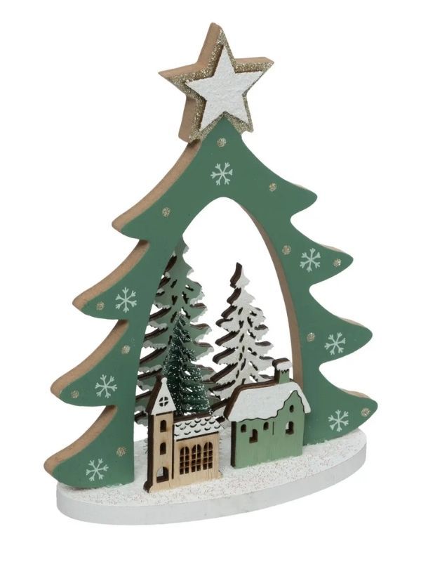 Décoration De Noël Arbre En Bois 20Cm