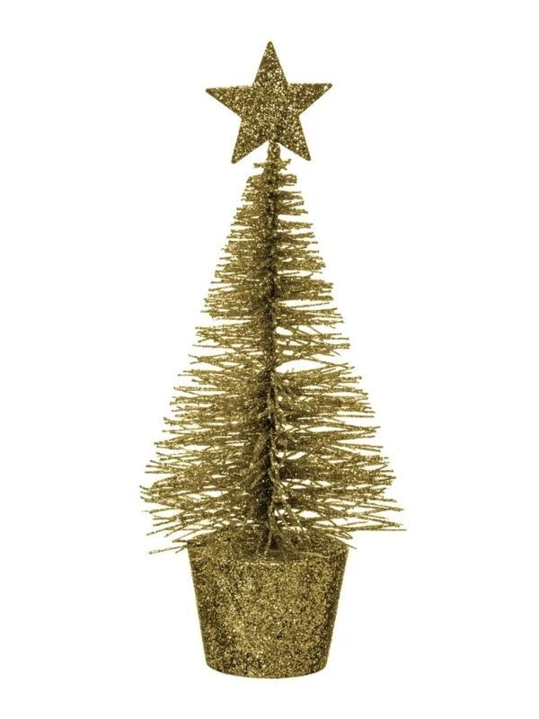 Accessorio Per Villaggio Di Natale Albero Dorato 14Cm