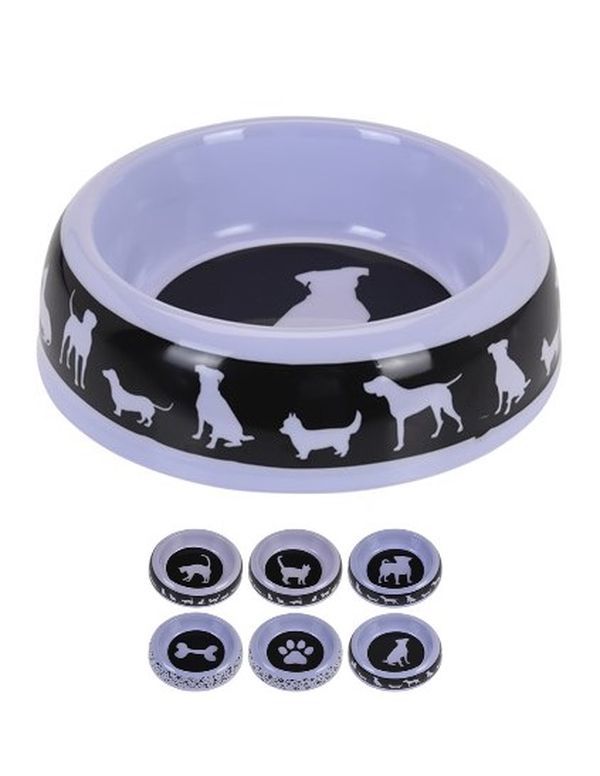 Bol Pour Animaux Black&White 18Cm - Assortis