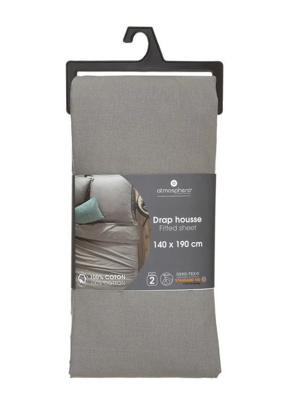 Housse De Matelas Pour Lit Double Unicolore Gris 140X190Cm