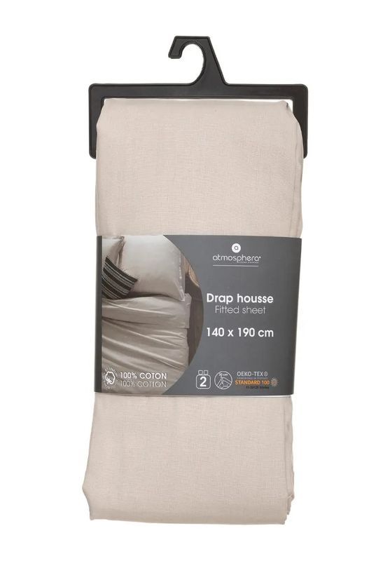 Housse De Matelas Pour Lit Double Unicolore Lin 140X290Cm