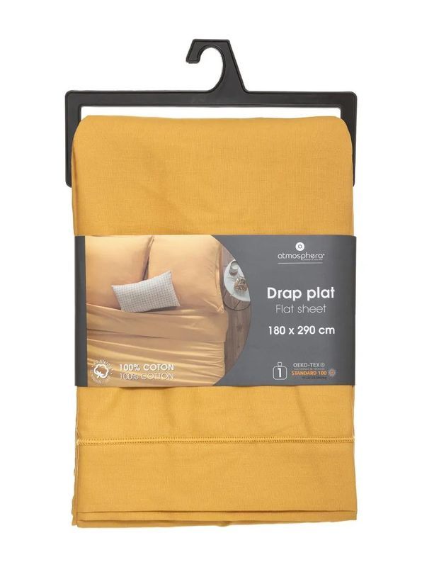 Drap De Lit Unicolore Ocre 180X290Cm