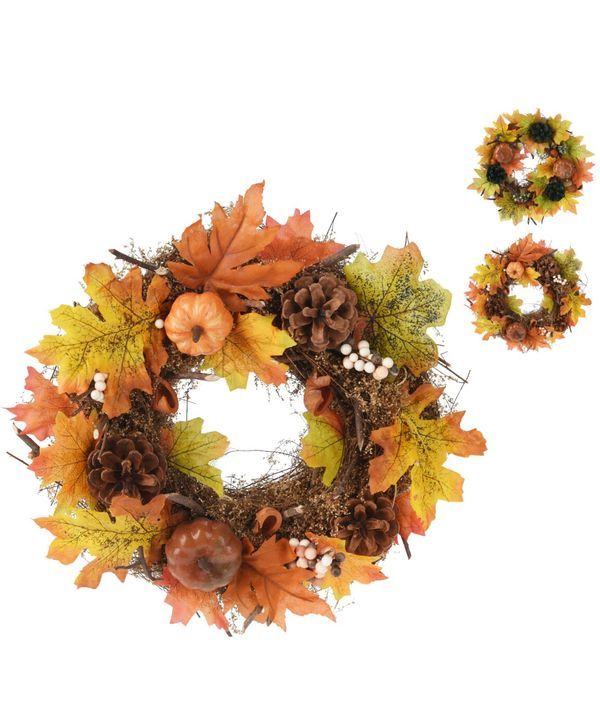 Déco Automne Guirlande Avec Feuilles 34Cm - Assortis