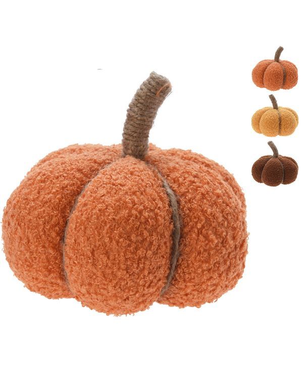 Déco Automne Citrouille En Tissu 17Cm - Assortis