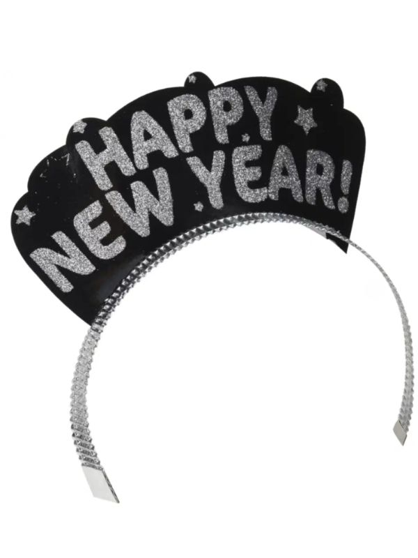 Accessoire Pour Le Nouvel An Bandeau Happy New Year Argent 