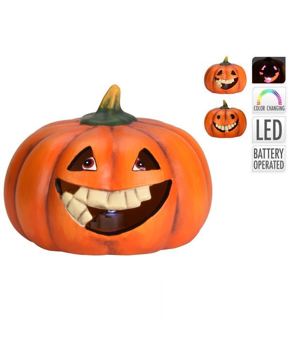 Déco Halloween Citrouille Avec Son Et Lumière 13Cm - Assortis