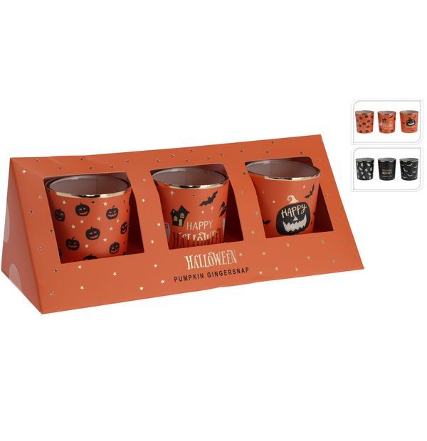 Halloween Deco Set Di 3 Candele 6Cm - Assortito