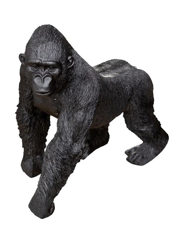 Gorilla-Deko Aus Schwarzem Harz 22X13Cm