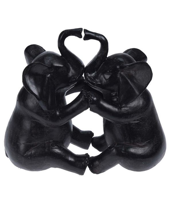 Elefante Deco In Resina Nera Lovers 15Cm