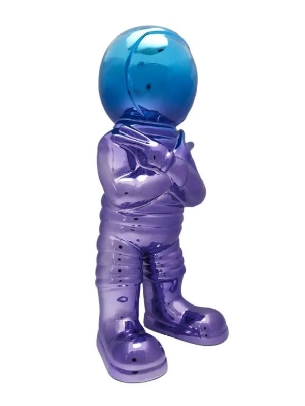 Oggetto Decorativo In Ceramica Astronauta Electroplate 33Cm