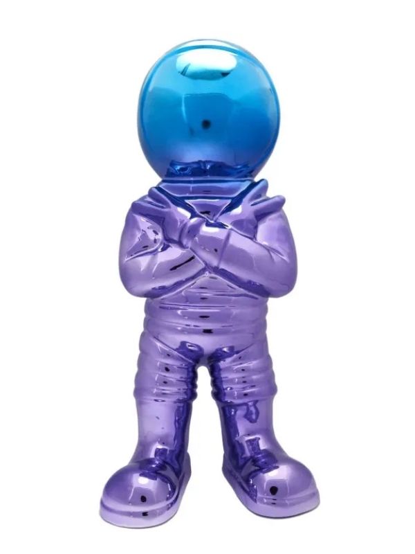 Oggetto Decorativo In Ceramica Astronauta Electroplate 33Cm