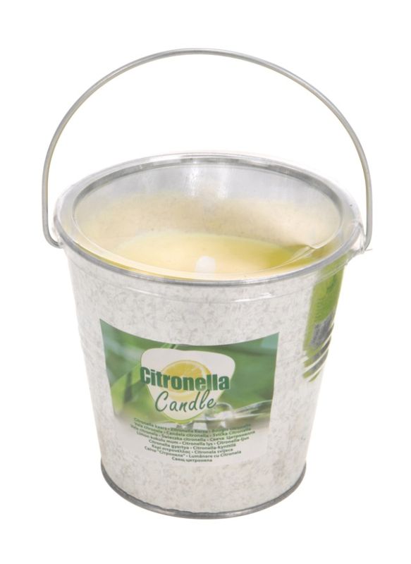 Campingzubehör Metalldose mit Citronella-Kerze 10cm 