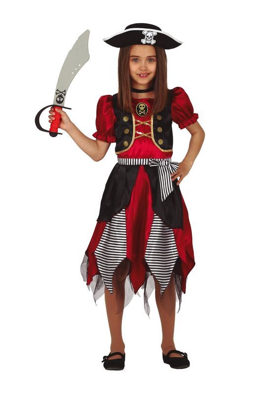 Carnevale Costume Pirata Rosso Da Bambina