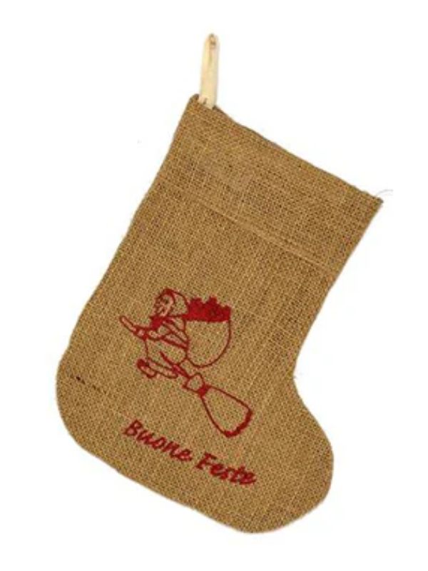 Chaussette Befana En Jute 26X19Cm