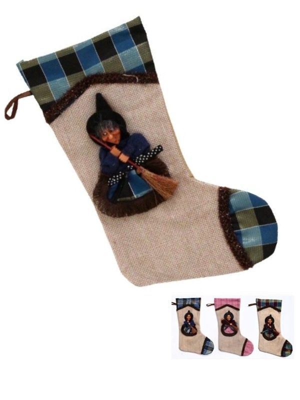 Chaussette Befana En Jute Avec Befana 43Cm - Assortis