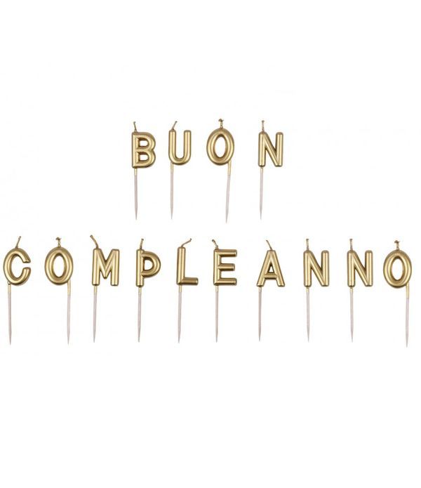 Set De Bougies D'Anniversaire Buon Compleanno 7Cm