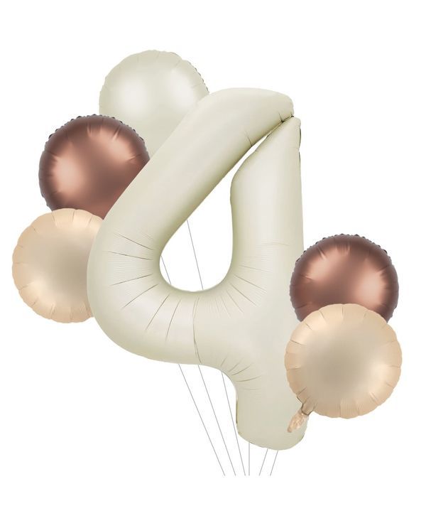 Arrangement De Ballons D'Anniversaire N. 4 Café 80Cm