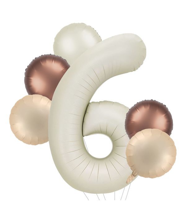 Arrangement De Ballons D'Anniversaire N. 6 Café 80Cm