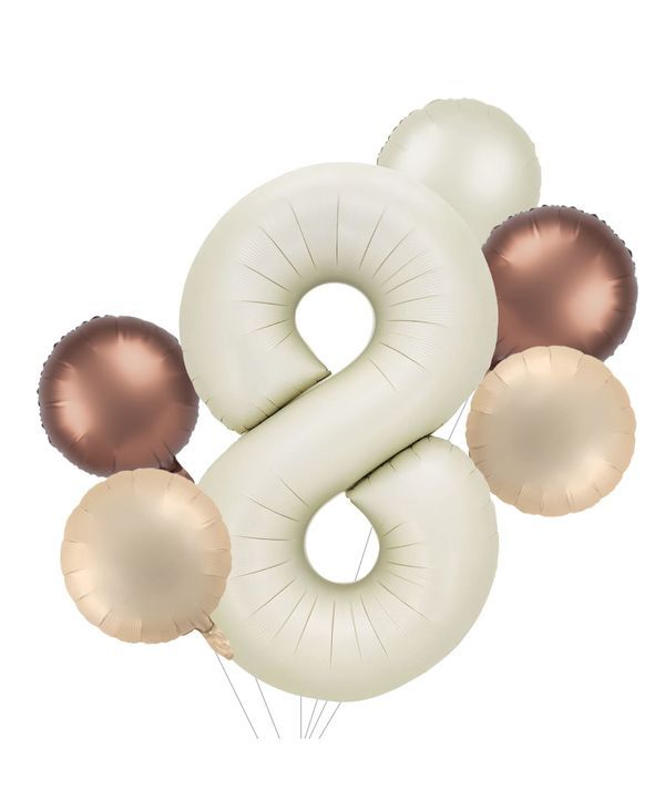 Arrangement De Ballons D'Anniversaire N. 8 Café 80Cm