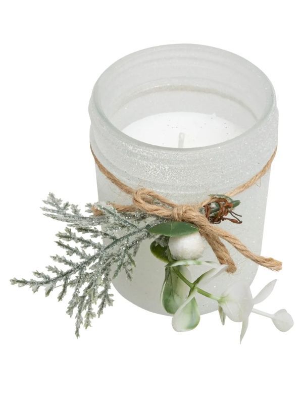 Candela Natalizia Decorativa Frosty In Vetro 125G