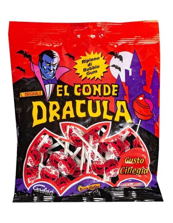 EL CONDE DRACULA Lecca Lecca Con Chewingum Ciliegia 85G 