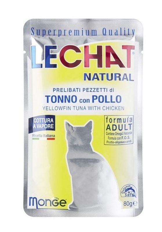 LECHAT Natural Aliments Humides Thon Et Poulet 80G