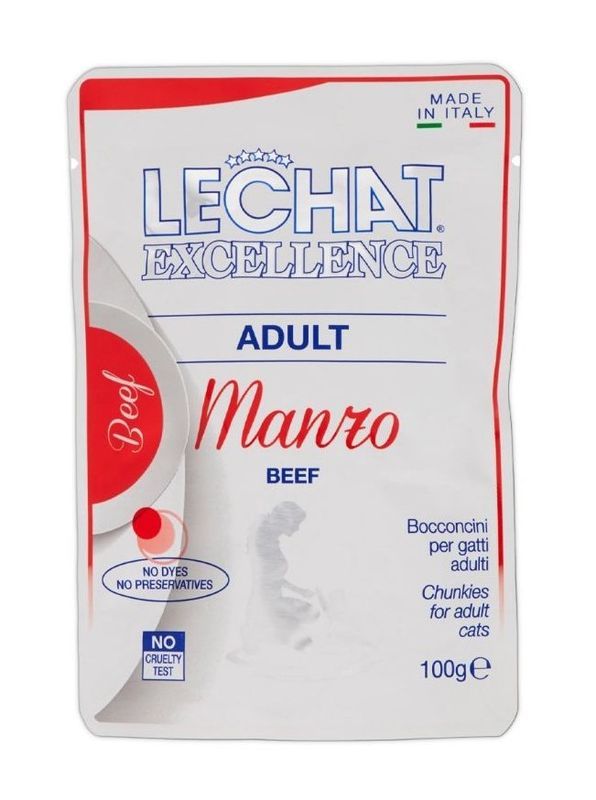 LECHAT Adult Aliments Humides Bœuf 100G