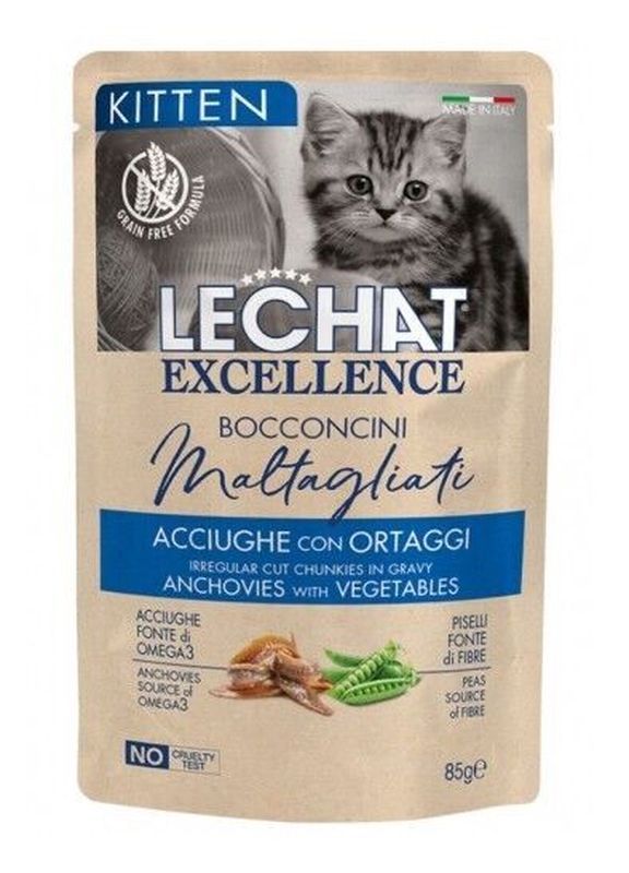 LECHAT Maltagliati Cibo Umido Acciughe E Ortaggi 85G