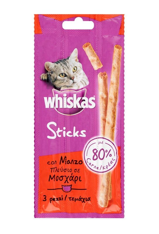 WHISKAS Sticks Snacks Manzo 18G